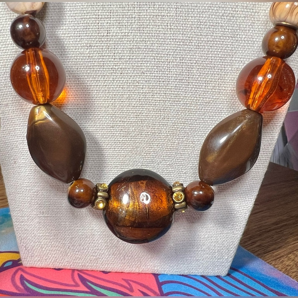 “Sienna Sunset” Artisan Beaded Necklace & Earring Set - Picture 5 of 11